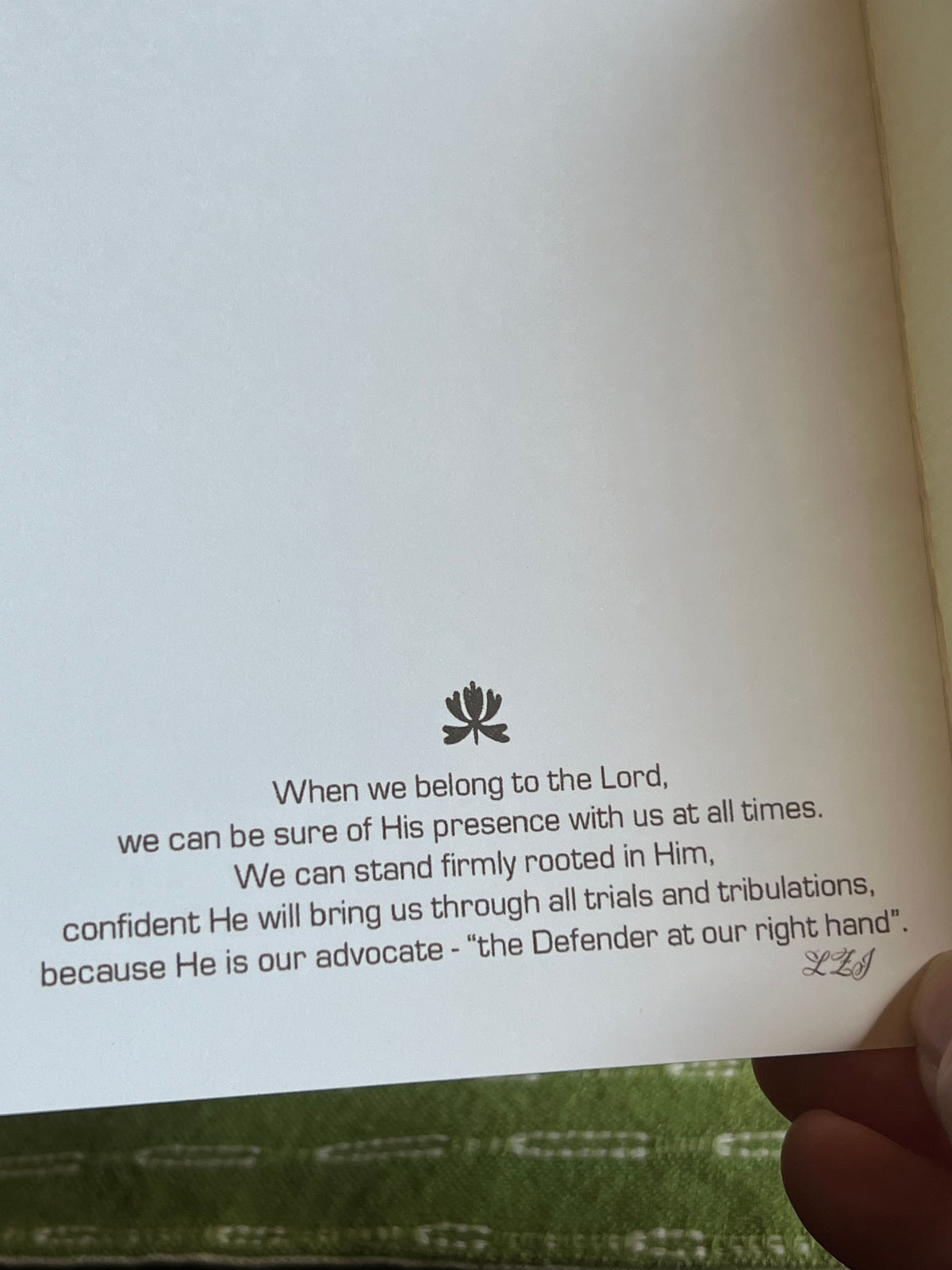 "Psalm 16:8" greeting card