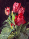"Juicy Red and Pink Tulips" pastel