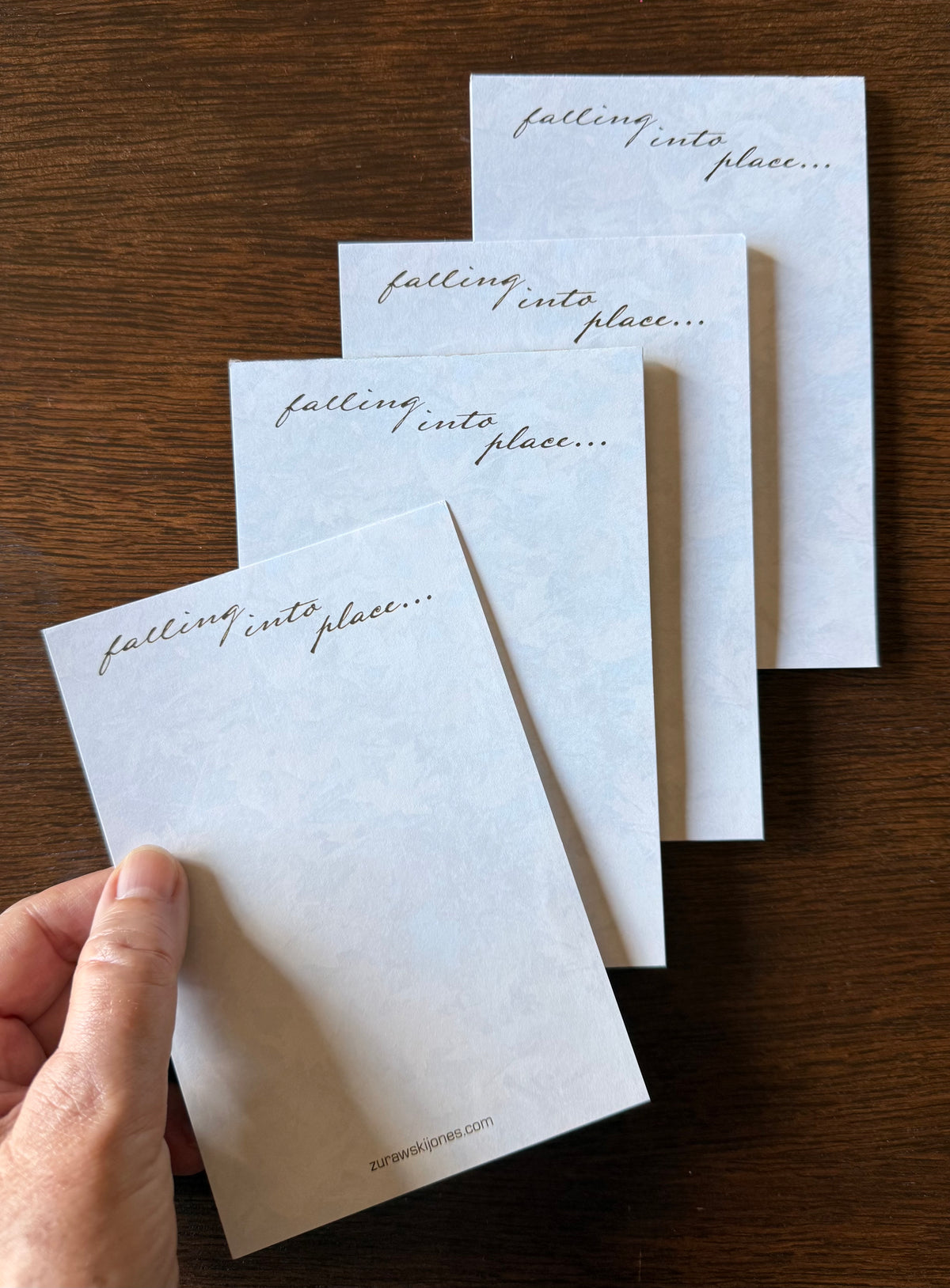 "falling into place..." notepad