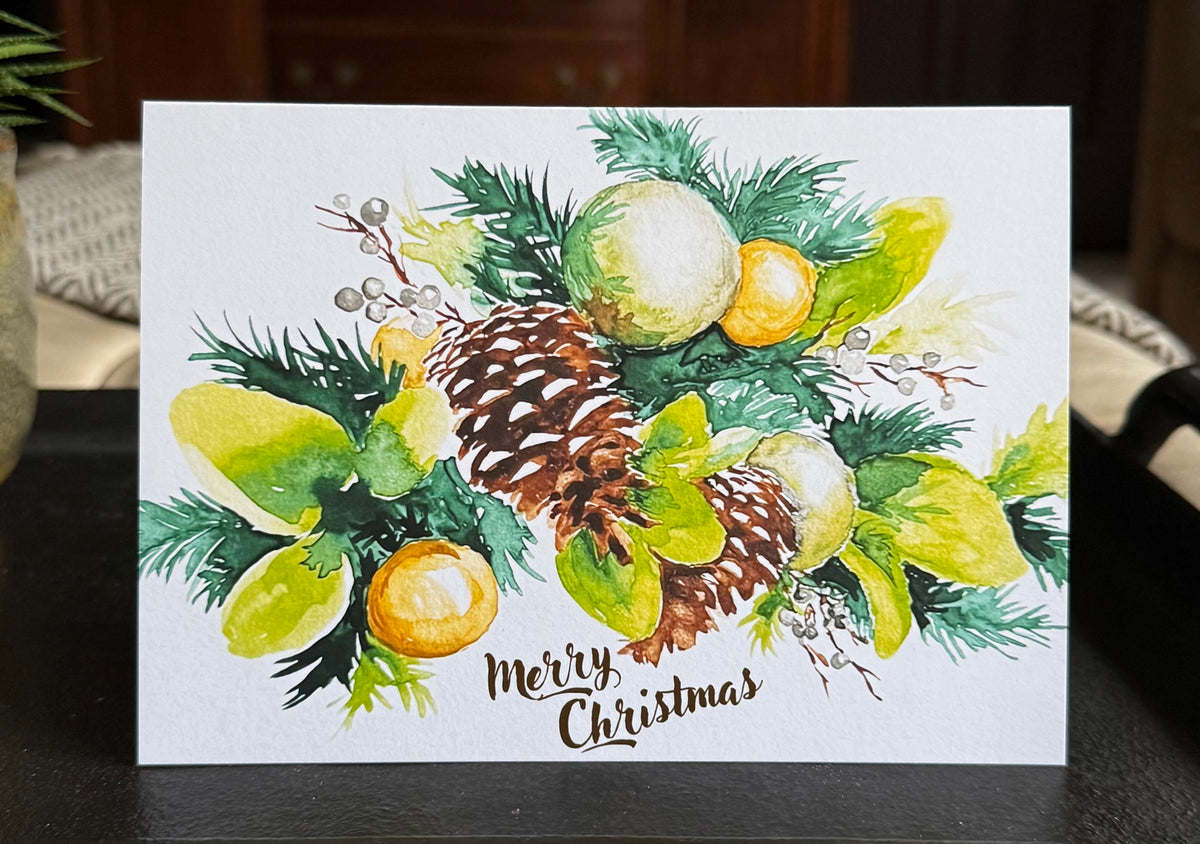 "Christmas Garland" 7x5" greeting card